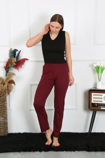 Hkursat Kadın Pamuk Penye Tek Alt Pijama Bordo 27513