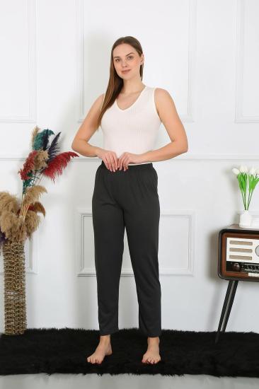 Hkursat Kadın Pamuk Penye Tek Alt Pijama Füme 27514