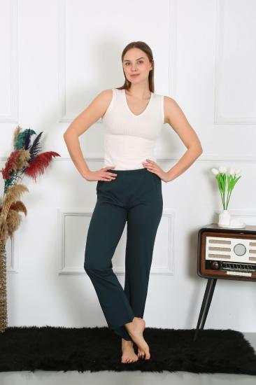 Hkursat Kadın Pamuk Penye Tek Alt Pijama Petrol 27514