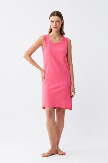 Hkursat Kadın Kalın Askılı Penye Gecelik Fuşya 14001