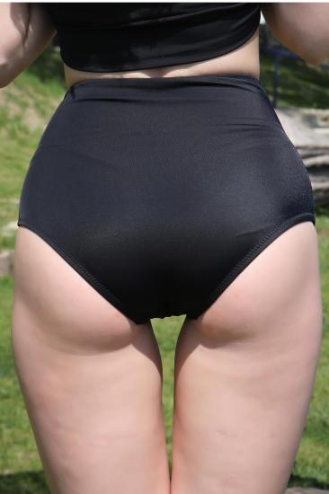 Hkursat Kadın Yüksek Bel Tek Alt Bikini Siyah 39001