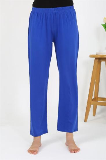 Hkursat Kadın Penye Düz Tek Alt Pijama 27538 Sax