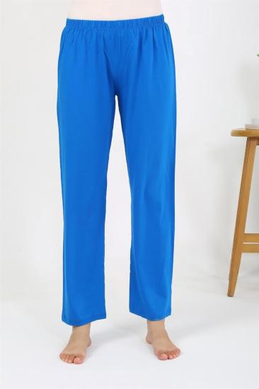 Hkursat Kadın Penye Düz Tek Alt Pijama 27535 Mavi