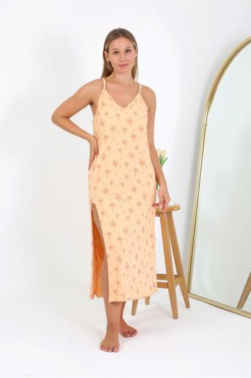 Hkursat Kadın Büyük Beden İp Askılı Uzun Gecelik 12110