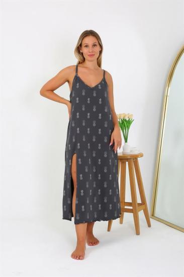 Hkursat Kadın Büyük Beden İp Askılı Uzun Gecelik 12112