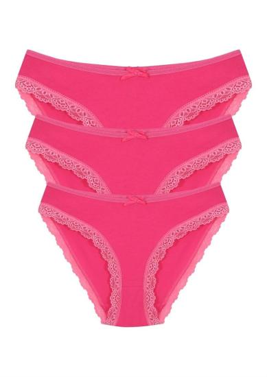 Hkursat Pamuklu 3lü Külot Fuşya 40261