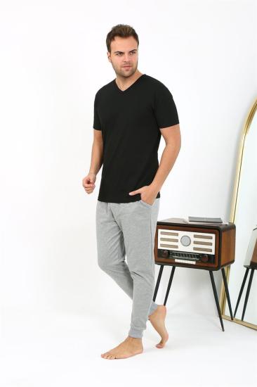 Hkursat Erkek Pamuk Tek Alt Pijama Gri 27551