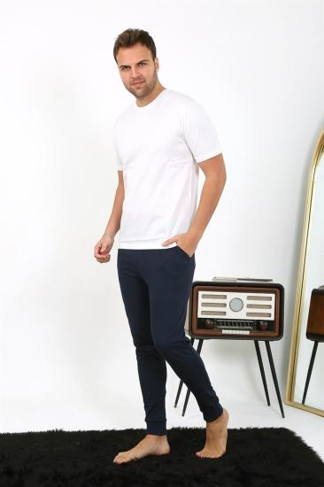 Hkursat Erkek Pamuk Tek Alt Pijama Lacivert 27551