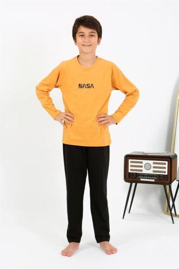 Hkursat Erkek Çocuk Uzun Kol Penye Pijama Takım 20438 Sarı