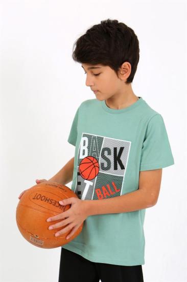 Hkursat Erkek Çocuk Kısa Kol Penye Pijama Takım 20758 SuYeşili
