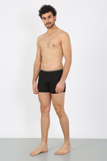 Hkursat Erkek Büyük Beden Pamuk Likralı Boxer Siyah 40134