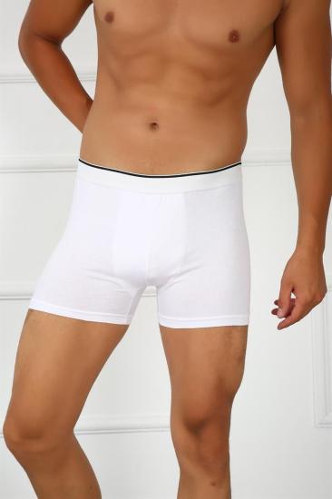 Hkursat Erkek Büyük Beden Pamuklu Likralı Boxer Beyaz 40134