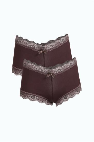 Hkursat Kadın Pamuklu 2li Boxer Kahve 40278