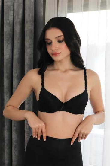 Hkursat Kadın Destekli Balenli Sütyen 2009 Siyah