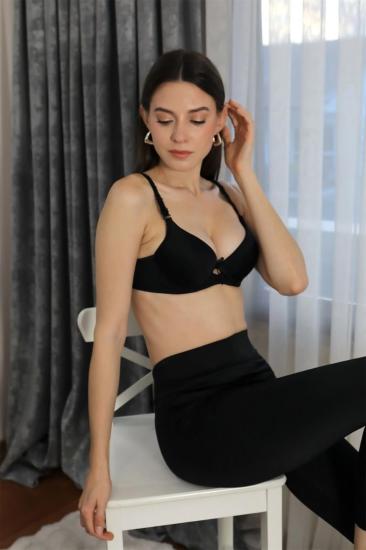 Hkursat Kadın Destekli Balenli Sütyen 2814 Siyah