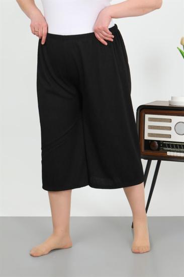 Hkursat Kadın Büyük Beden Bürümcük Kapri 27561Siyah