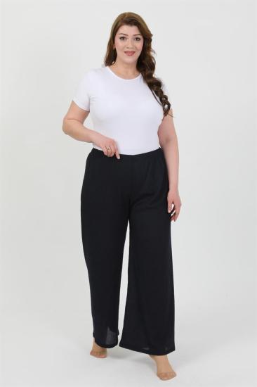 Hkursat Kadın Büyük Beden Bürümcük Pantolon 210076 Lacivert