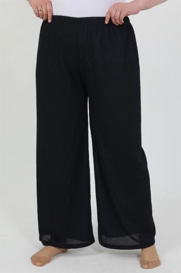 Hkursat Kadın Büyük Beden Bürümcük Pantolon 210076 Lacivert