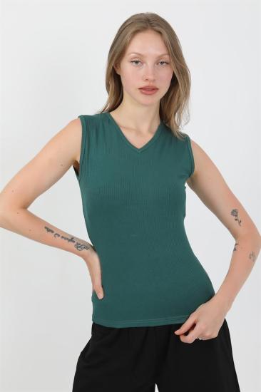 Hkursat Kadın Kalın Askılı Pamuk Penye Şortlu Takım Yeşil 3636