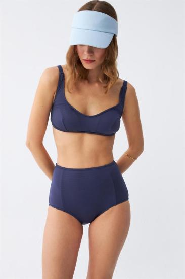 Hkursat Kadın Basic Lacivert Pedli Yüksek Bel Bikini Takımı