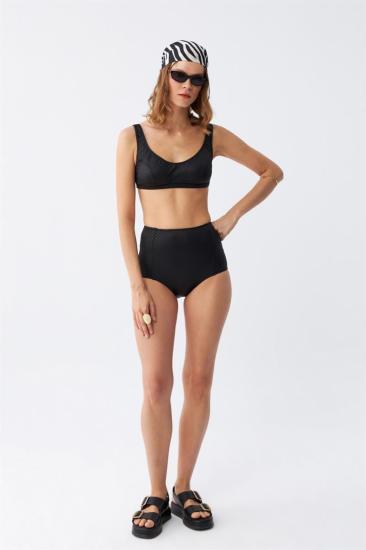 Hkursat Kadın Siyah Pedli Yüksek Bel Bikini Takımı