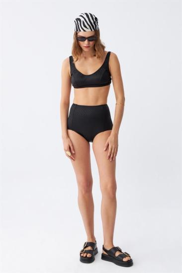 Hkursat Kadın Siyah Pedli Yüksek Bel Bikini Takımı