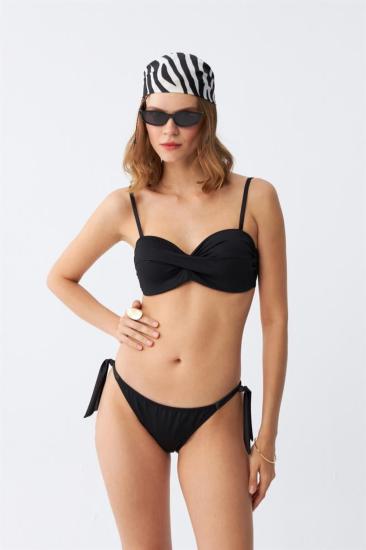 Hkursat Kadın Straplez Siyah Bikini Takımı