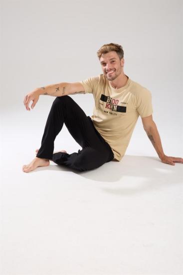 Hkursat Erkek Ten Rengi Kısa Kol Pijama Takımı