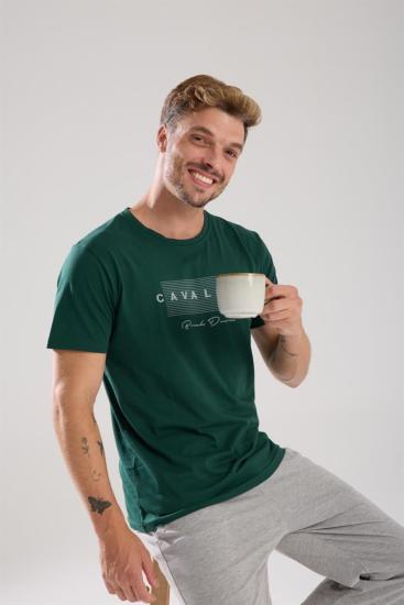 Hkursat Erkek Yeşil Kısa Kol Pijama Takımı