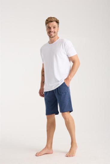 Hkursat Erkek Cepli Lakost Pamuk Penye Şort Lacivert