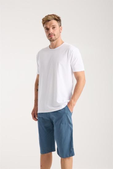 Hkursat Erkek Cepli Pamuk Penye Şort İndigo