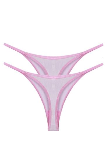 Hkursat Kadın Pembe Transparan 2’li Tanga Slip