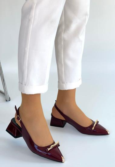 Hkursat Bordo Rugan Kadın Topuklu Ayakkabı