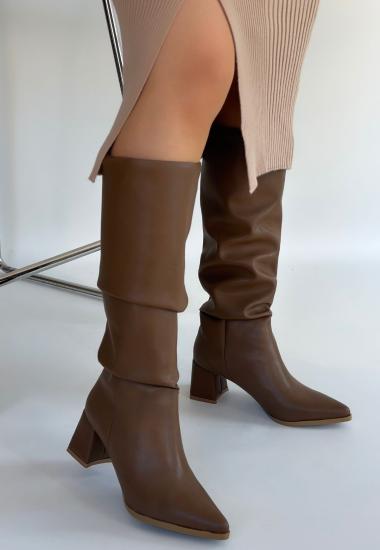 Bluefeet Vizon Cilt Kadın Topuklu Çizme