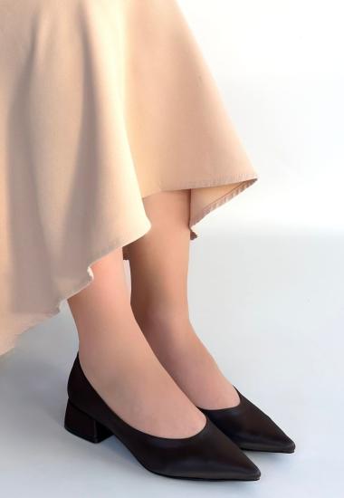 Hkursat Ferla Acı Kahve Cilt Topuklu Ayakkabı