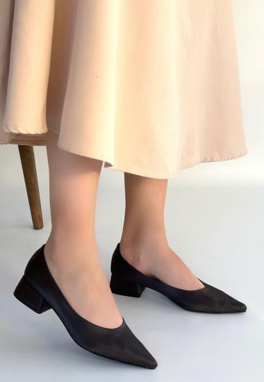 Hkursat Ferla Acı Kahve Cilt Topuklu Ayakkabı