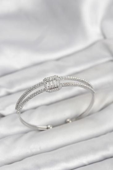 Hkursat Pirinç Gümüş Renk Baget Model Kadın Bileklik