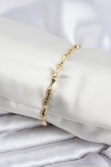 Hkursat Pirinç Gold Renk VIP Seri İnce Kemik Model Zirkon Taşlı Kadın Bileklik