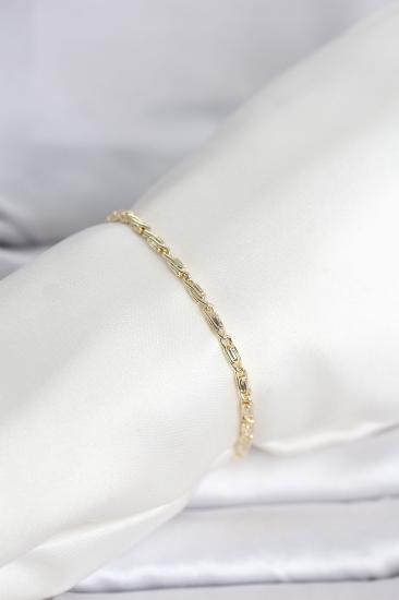 CM 14K Gold Renk Burgu Zincirli Model Kadın Bileklik