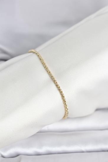 CM 14K Gold Renk Burgulu Zincir Model Kadın Bileklik