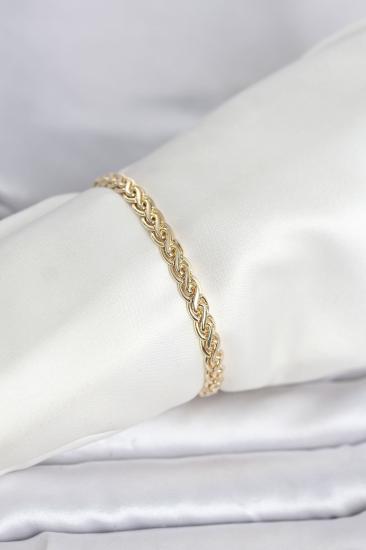 CM 14K Gold Renk Sarmal Zincir Model Kadın Bileklik