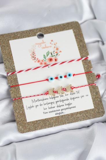 Marteniçka Bileklik 3’lü Kelebek ve Nazar Boncuklu Model