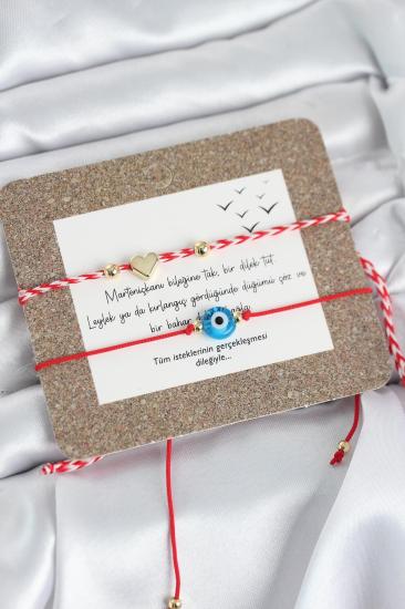 Marteniçka Bileklik 2’li Nazar ve Kalp Model