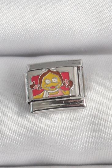 Hkursat 316L Çelik Gümüş Renk Renkli Çocuk İşlemeli Nomination Charm