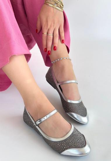 Hkursat Toyan Gümüş Cilt Babet Ayakkabı