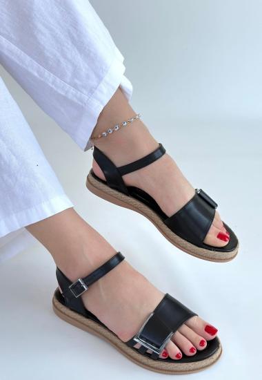 Hkursat Andana Siyah Cilt Sandalet