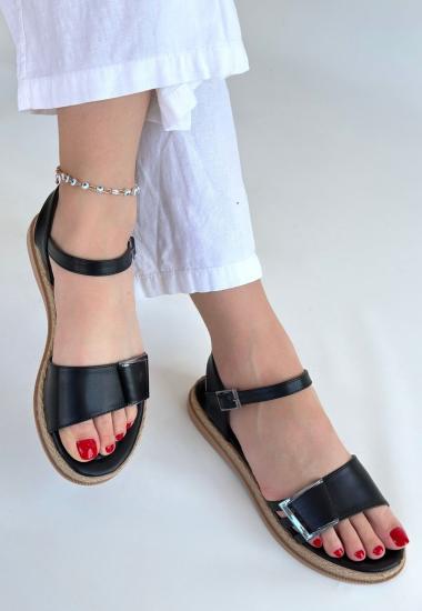 Hkursat Andana Siyah Cilt Sandalet