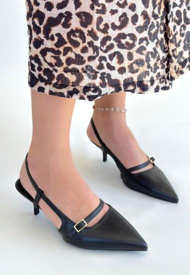 Hkursat Darina Siyah Cilt Topuklu Ayakkabı