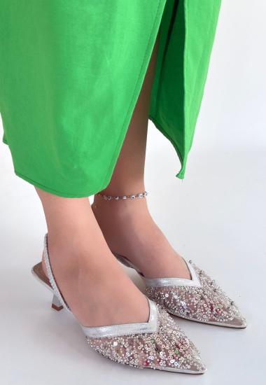 Hkursat Toyi Gümüş Saten Topuklu Ayakkabı