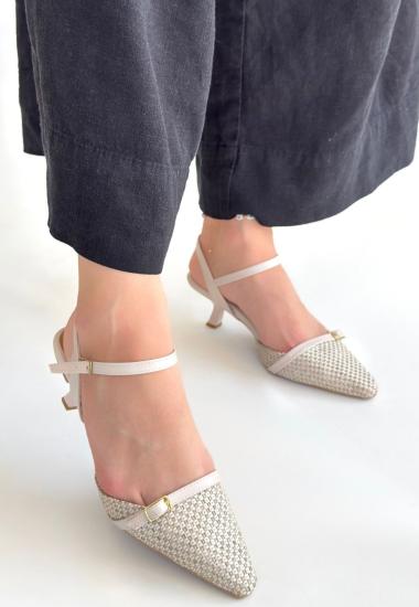 Hkursat Lanna Bej Cilt Topuklu Ayakkabı